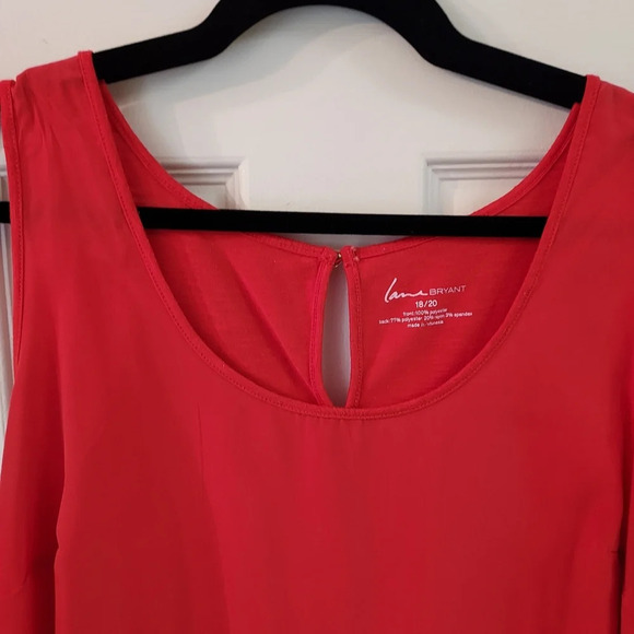 Lane Bryant Red Scoop Neck Sleeveless Blouse in Size 18/20 - Picture 3 of 8